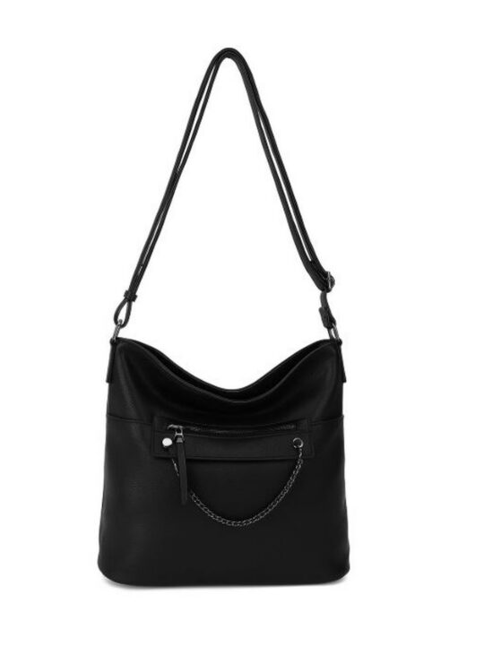 Vrečasta torbica LS COLLECTION Erik Style - črna, hobo