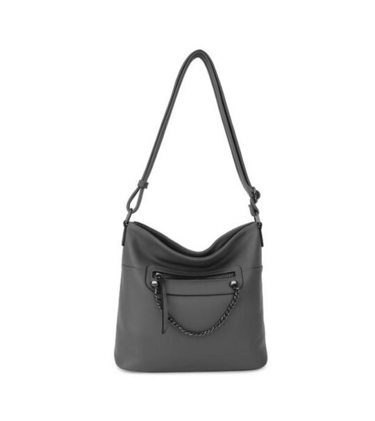 Vrečasta torbica LS COLLECTION Erik Style - siva, hobo