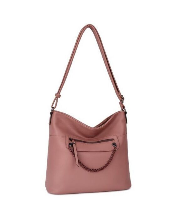 Vrečasta torbica LS COLLECTION Erik Style - roza, hobo