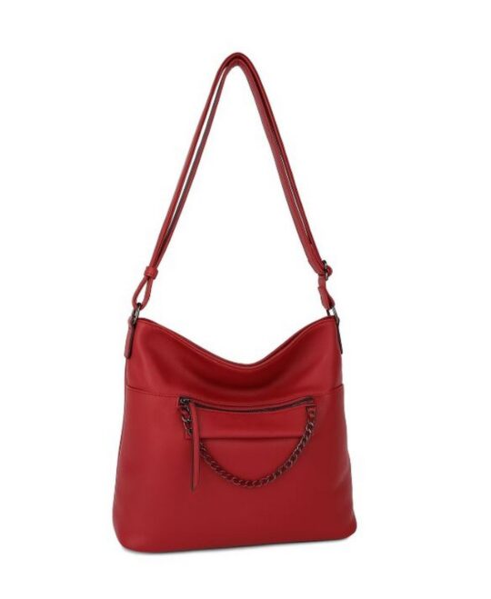 Vrečasta torbica LS COLLECTION Erik Style - rdeča, hobo