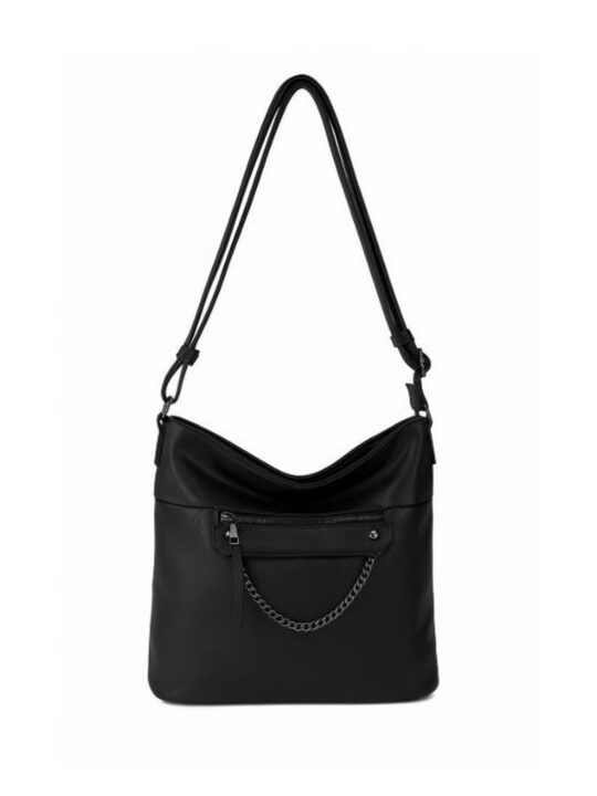 Vrečasta torbica LS COLLECTION Erik Style - črna, hobo