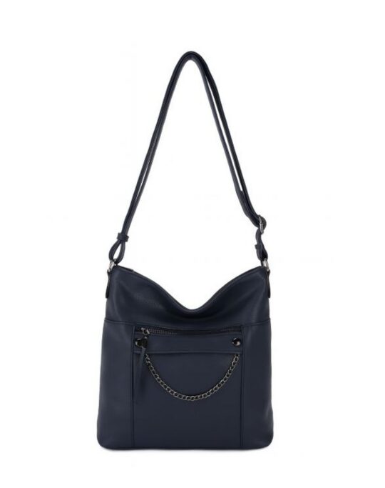 Vrečasta torbica LS COLLECTION Erik Style - modra, hobo