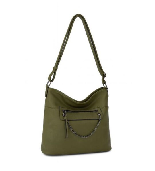 Vrečasta torbica LS COLLECTION Erik Style - zelena, hobo