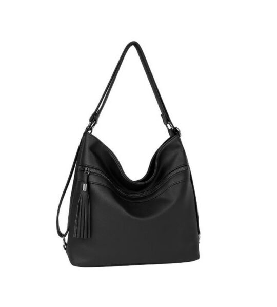 Vrečasta torbica LS COLLECTION Erik Style - črna, hobo