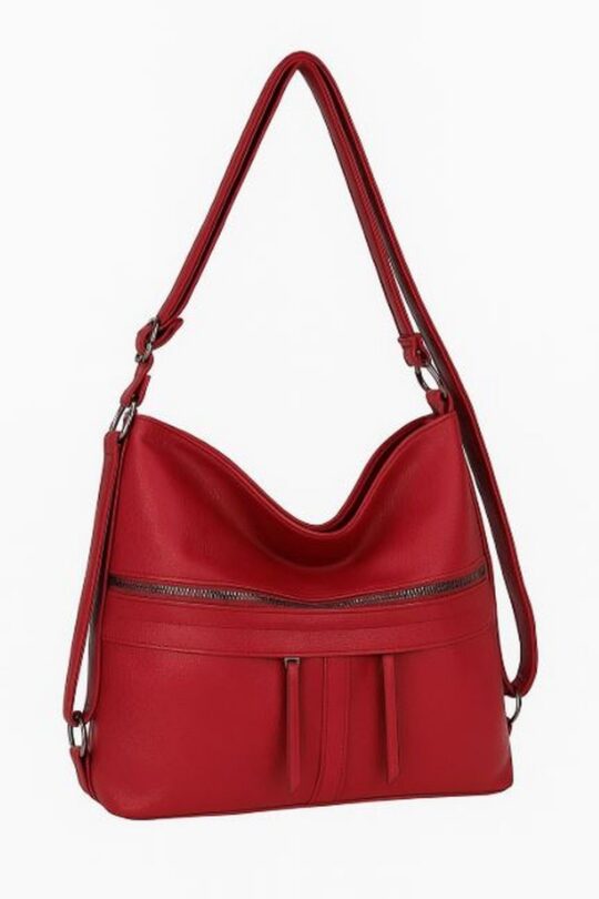 Vrečasta torbica LS COLLECTION Erik Style - rdeča, hobo