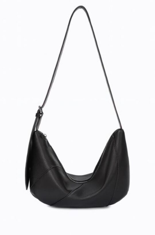 Vrečasta torbica LS COLLECTION Erik Style - črna, hobo