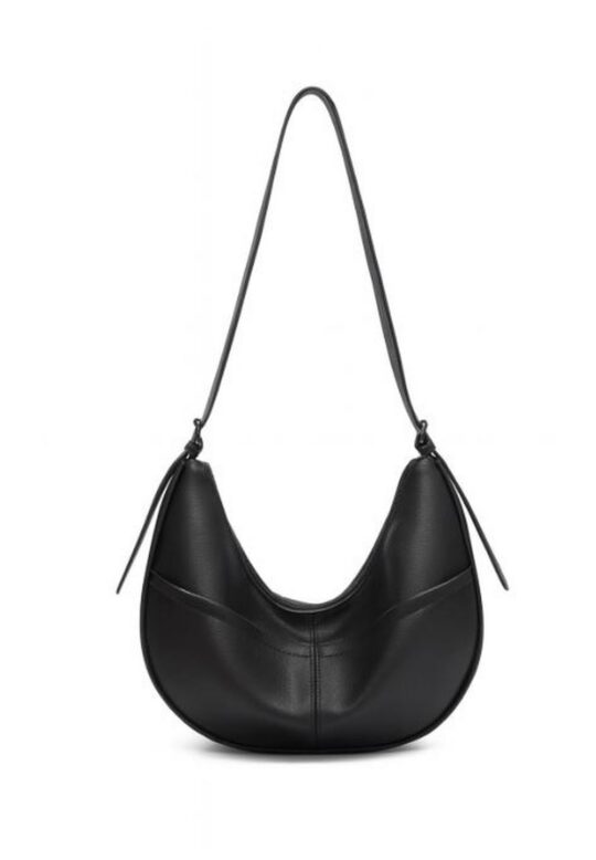 Vrečasta torbica LS COLLECTION Erik Style - črna, hobo