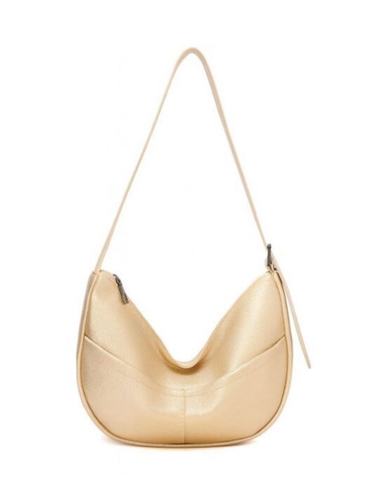 Vrečasta torbica LS COLLECTION Erik Style - zlata, hobo