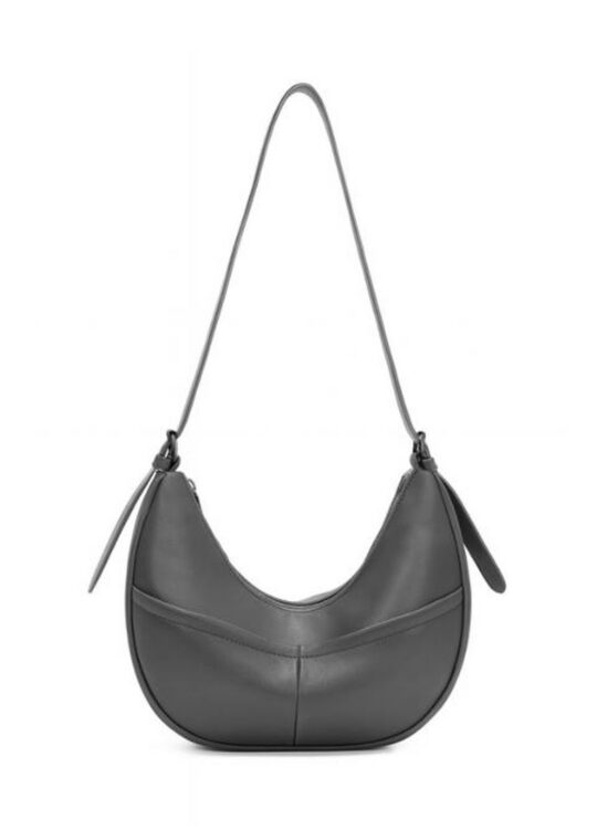 Vrečasta torbica LS COLLECTION Erik Style - siva, hobo