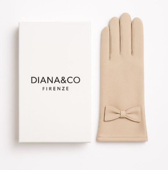 Rokavice LS COLLECTION Diana - bež, v darilni embalaži