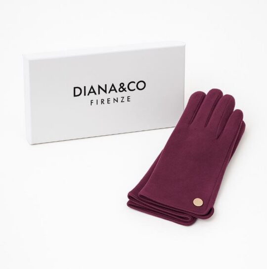 Rokavice LS COLLECTION Diana - vijolične, v darilni embalaži