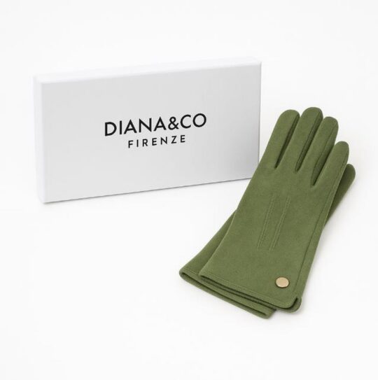 Rokavice LS COLLECTION Diana - olivne, v darilni embalaži