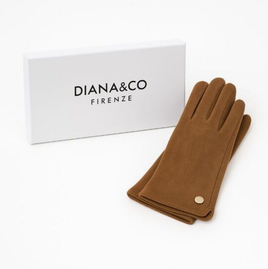 Rokavice LS COLLECTION Diana - rjave, v darilni embalaži