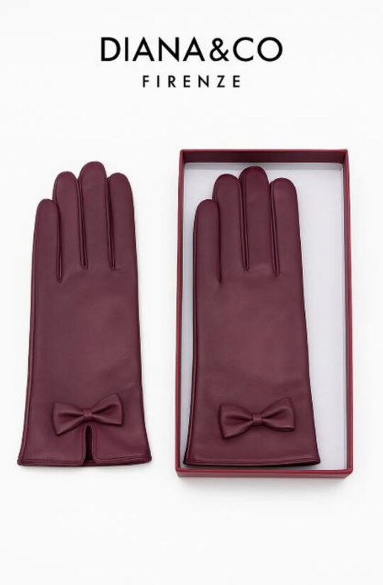 Rokavice LS COLLECTION Diana - bordo, v darilni embalaži