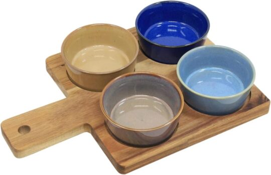 Set skled LEONARDO - na lesenem pladnju, 4v1