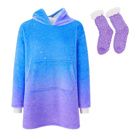 Hoodie odeja z nogavicami MIAU - gradient