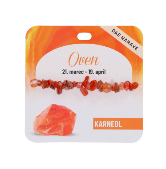 Zapestnica Karneol Zodiak - poldragi kamen