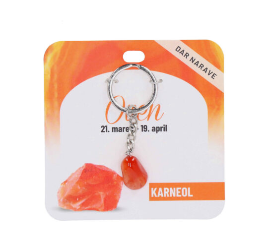 Obesek za ključe Karneol Zodiak - poldragi kamen