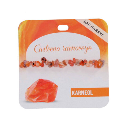 Zapestnica Karneol Želja - poldragi kamen