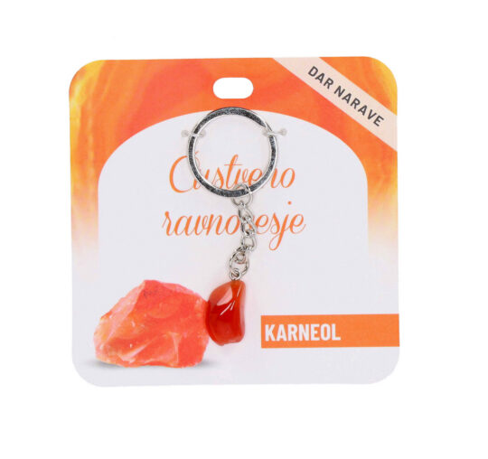 Obesek za ključe Karneol Želje - poldragi kamen