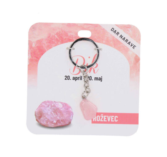 Obesek za ključe Roževec Zodiak - poldragi kamen