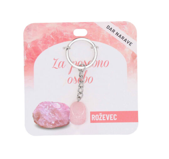 Obesek za ključe Roževec Želje - poldragi kamen