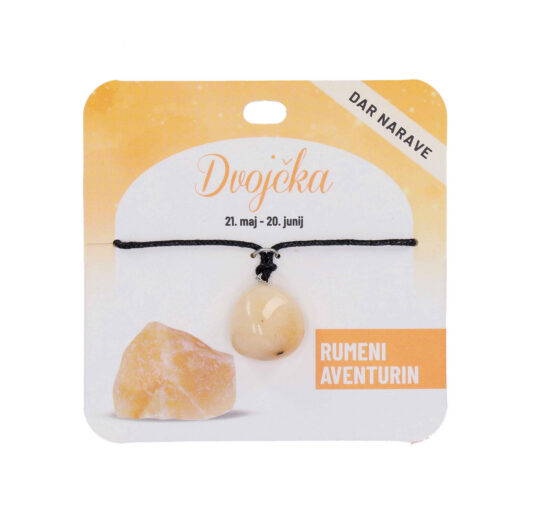 Obesek Rumeni aventurin Zodiak - poldragi kamen