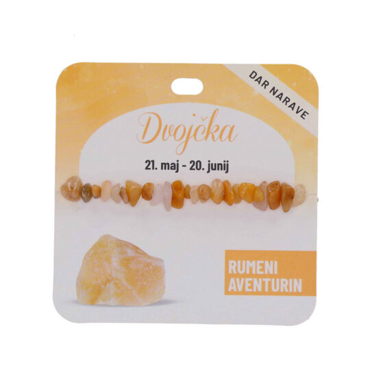 Zapestnica Rumeni aventurin Zodiak - poldragi kamen