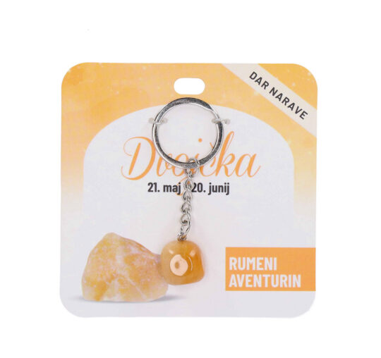 Obesek za ključe Rumeni aventurin Zodiak - poldragi kamen