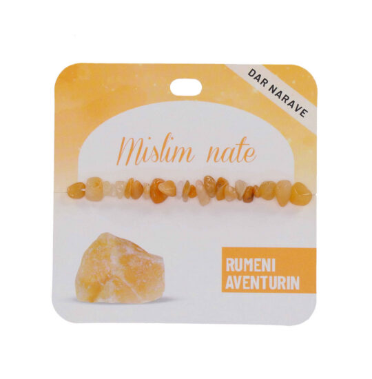 Zapestnica Rumeni aventurin Želja - poldragi kamen