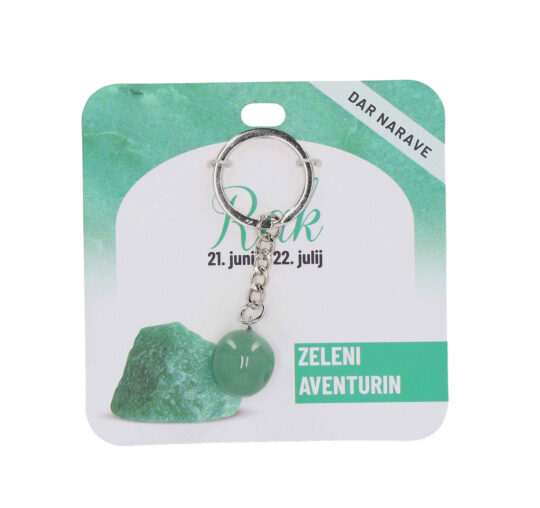 Obesek za ključe Aventurin Zodiak - poldragi kamen