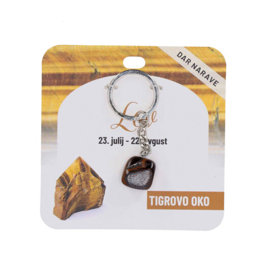 Obesek za ključe Tigrovo oko Zodiak - poldragi kamen