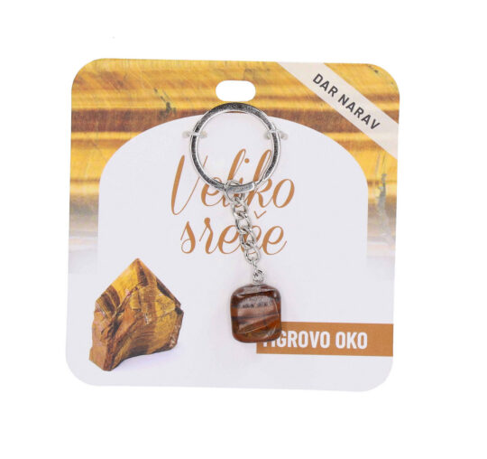 Obesek za ključe Tigrovo oko Želje - poldragi kamen