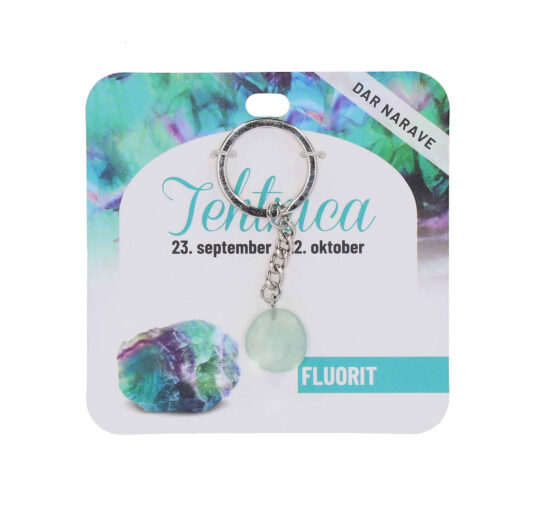 Obesek za ključe Fluorit Zodiak - poldragi kamen
