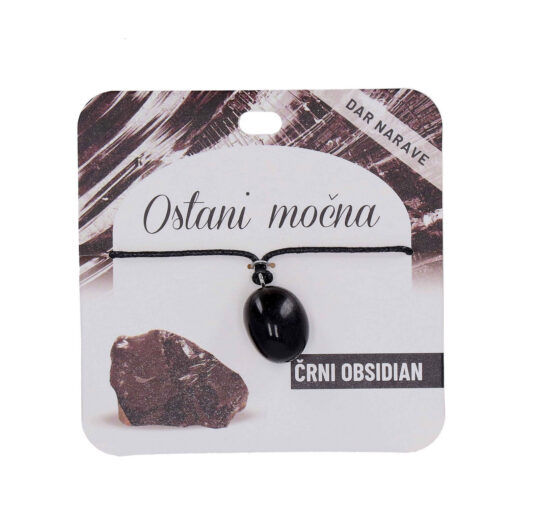 Obesek Obsidian Želja - poldragi kamen