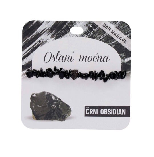 Zapestnica Obsidian Želja - poldragi kamen