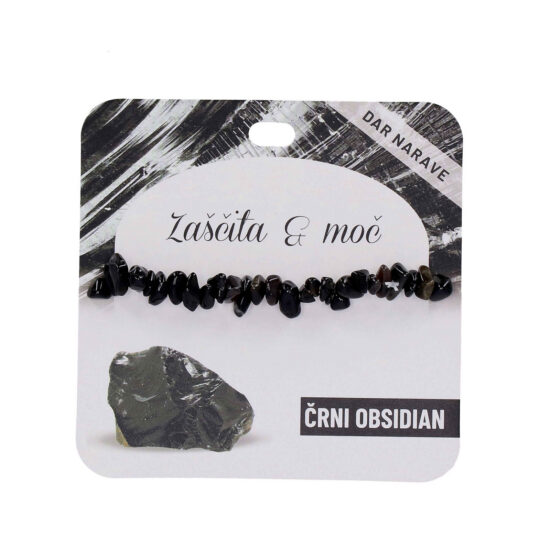 Zapestnica Obsidian Zdravje - poldragi kamen