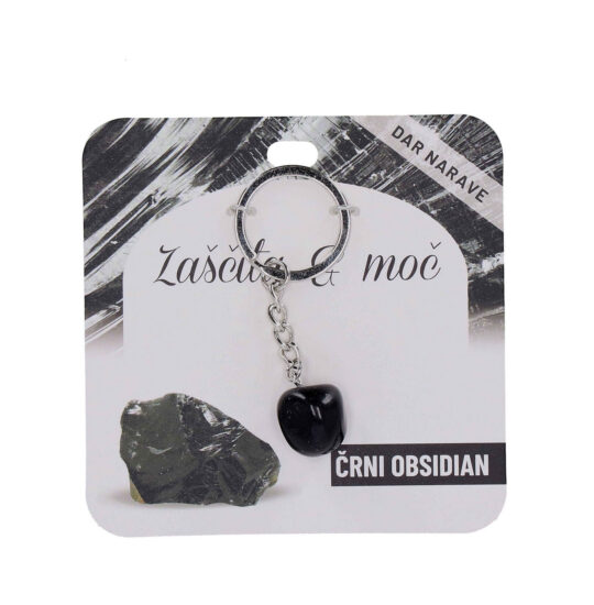Obesek za ključe Obsidian Zdravje - poldragi kamen