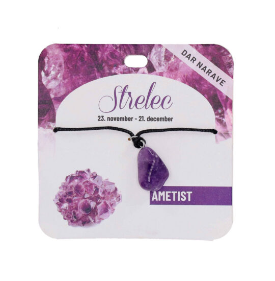 Obesek Ametist Zodiak - poldragi kamen