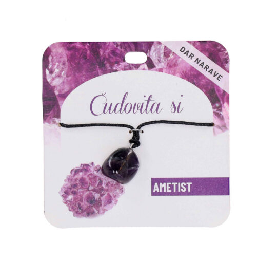 Obesek Ametist Želja - poldragi kamen