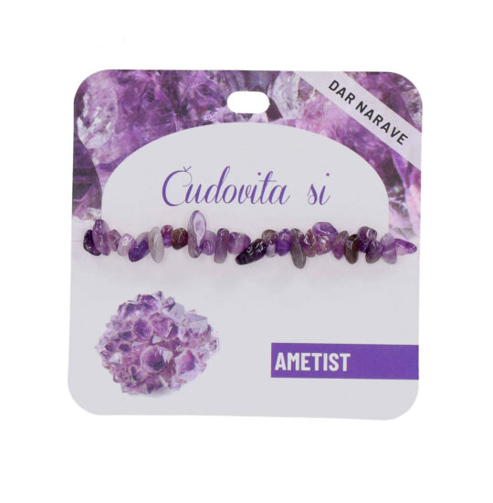 Zapestnica Ametist Želja - poldragi kamen