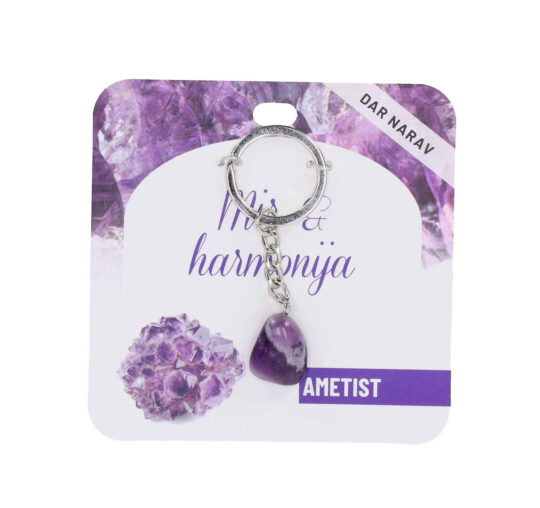 Obesek za ključe Ametist Zdravje - poldragi kamen