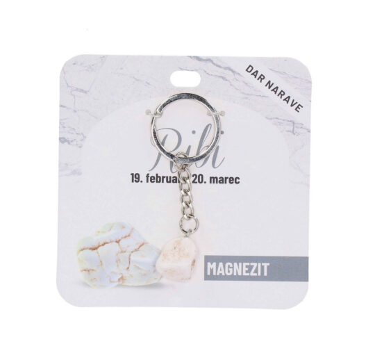 Obesek za ključe Magnezit Zodiak - poldragi kamen