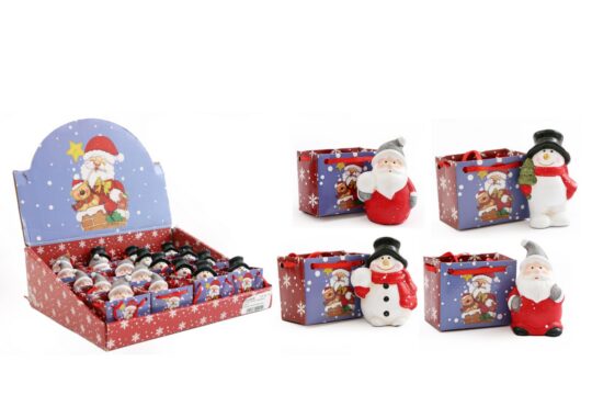 Dekoracija Santa Snowman - v vrečki, 7 cm