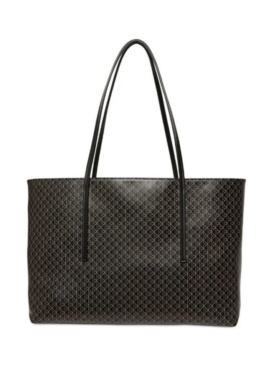 Torbica CALVIN KLEIN Emblem AOP - črna