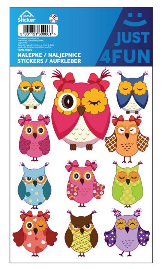 Dekoracija HOME STICKER Nalepke - sovice, dekor