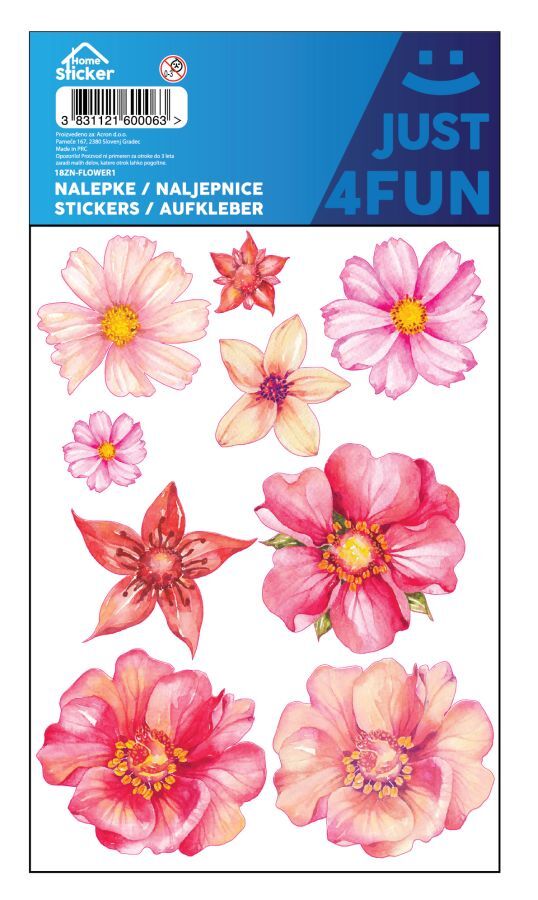 Dekoracija HOME STICKER Nalepke - rože, barvne