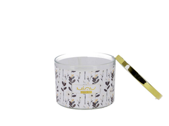 Sveča COTTON LINEN - flower, okrogla, 210 g