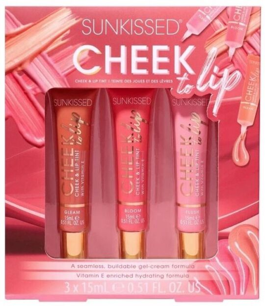 Darilni set SUNKISSED Cheek to Lip - barva za lica in ustnice
