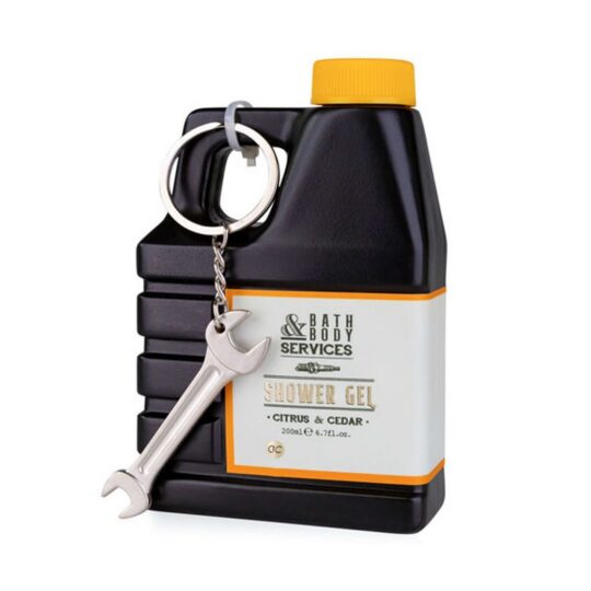 Gel za kopanje in tuširanje BATH BODY SERVICES - moški, 200 ml in obesek za ključe